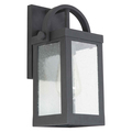 Eglo 1X60W Outdoor Wall Light W/ Matte Black Finish & Clear Seedy Glass 203103A